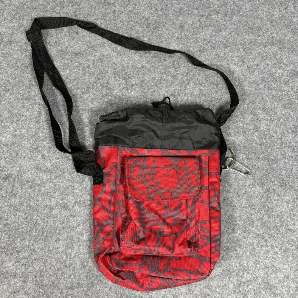Yaarp Abstract Print Crossbody Utility Pouch One Size Red Black Insulated Bag